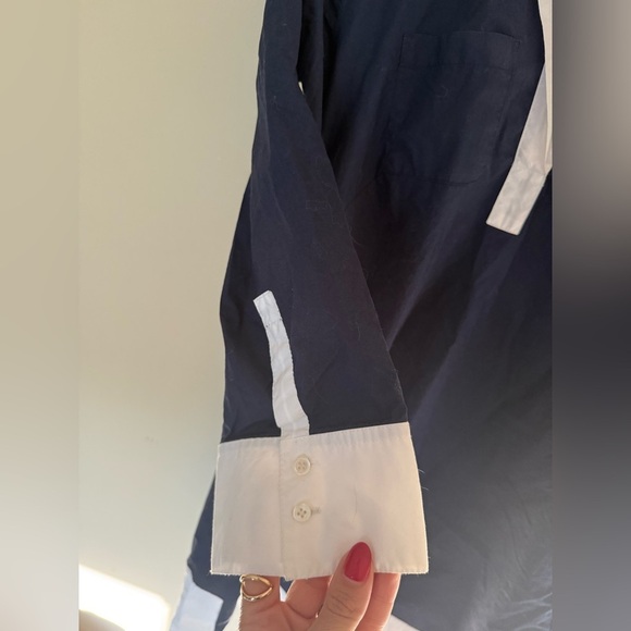 J.Crew Navy Camp Tunic Dress Size 4 | V-Neck Cotton Old Money Preppy Resortwear - Picture 8 of 13